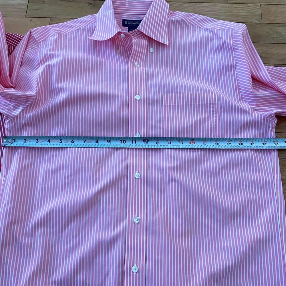 Brooks Brothers Mens Lot of 2 Striped Non-Iron Cotton Button Down Shirts Pink M - Picture 3 of 6